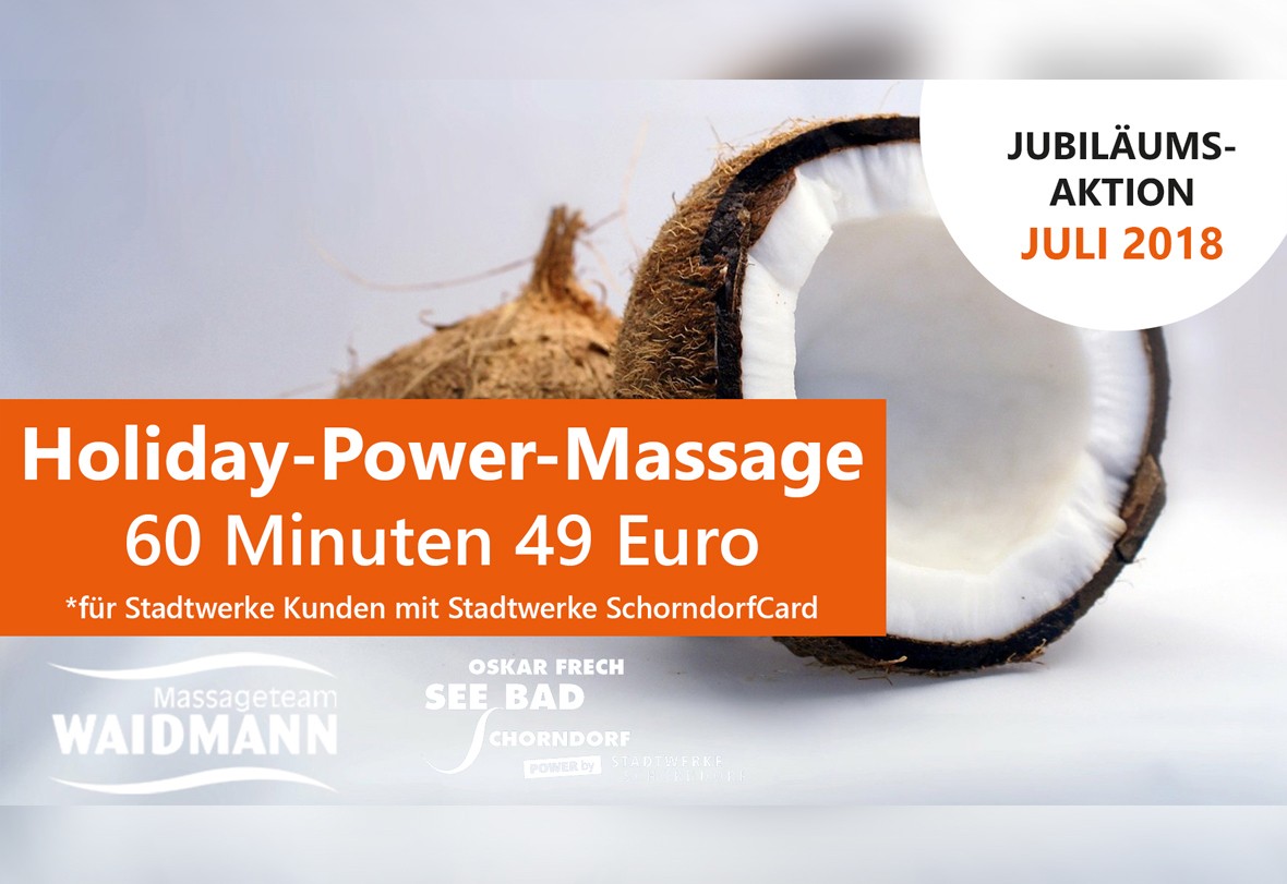 Holiday-Power-Massage exklusiv für Stadtwerke Kunden im Juli 2018